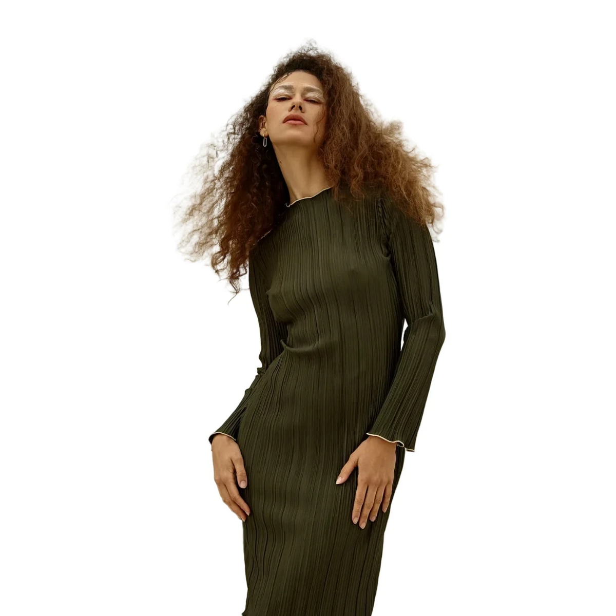 Robe Noor vert olive