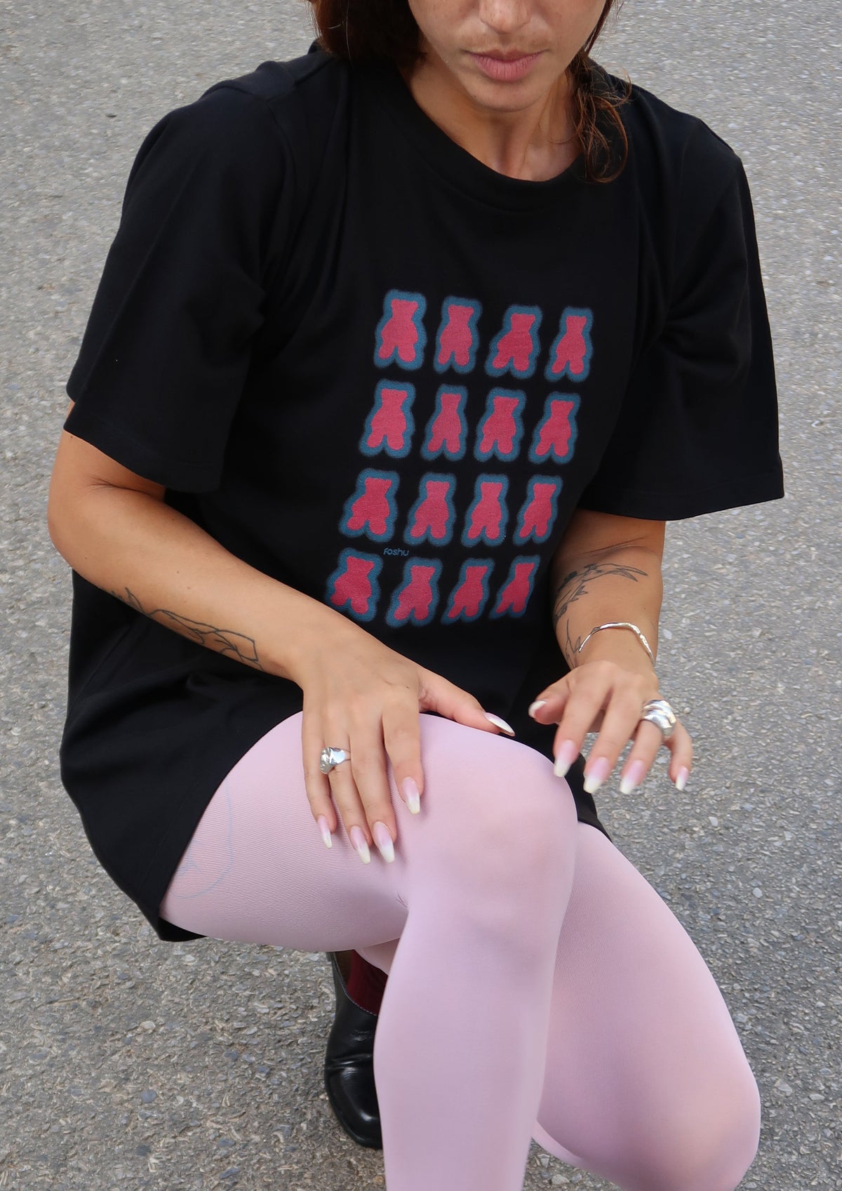 T-shirt Teddy noir